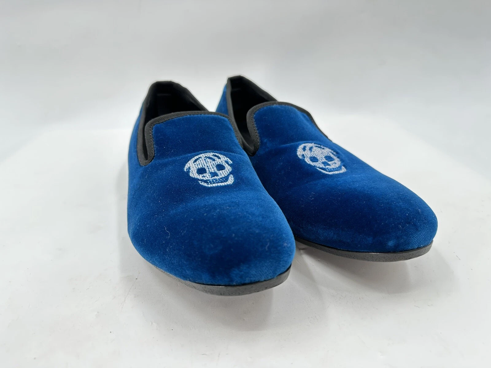 Mocassini slip on Alexander Mcqueen in velluto blu royal taglia 42 9 made in USA