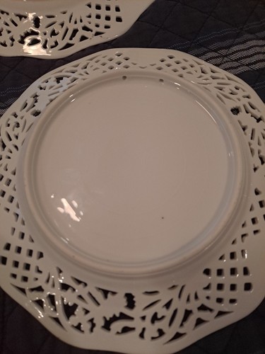6 - Schumann Bavaria Dresden Flowers Reticulated 8 " Wall Hanging Plates EUC - Picture 8 of 9