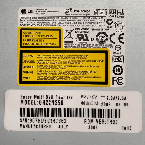 Hitachi LG GH22NS50 Super Multi LightScribe CD DVD±RW SATA Disc Drive F/W TN00 - Picture 12 of 16