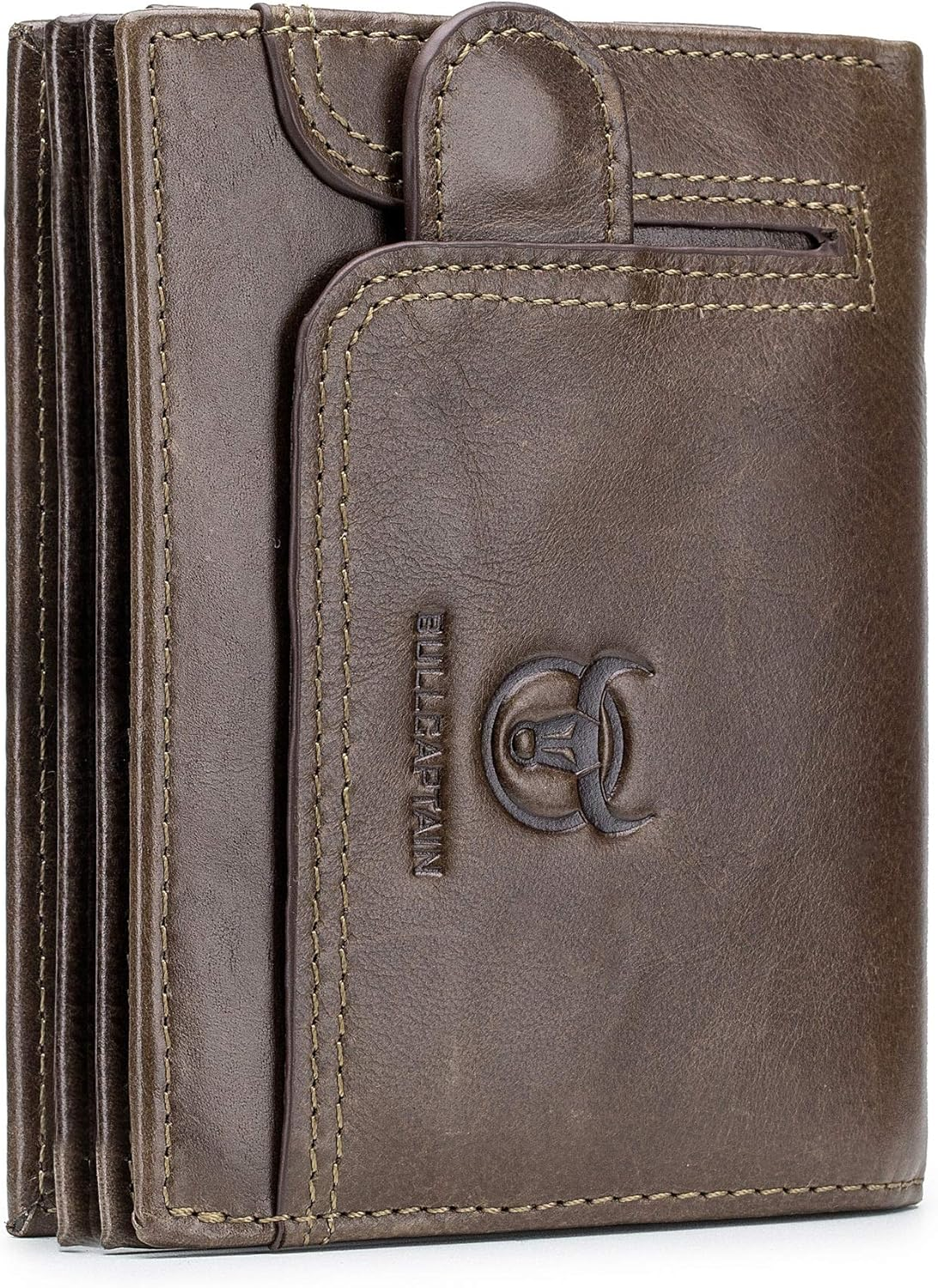 Slim RFID Blocking Men’s Leather Bifold Wallet – 15 Card Slots