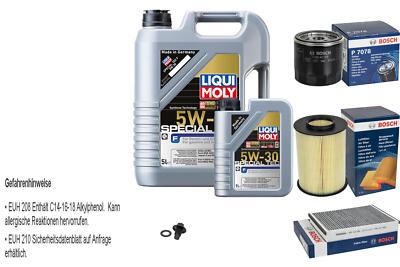 BOSCH Inspektionspaket 6L Liqui Moly Special Tec F 5W-30 für Ford Kuga II 1.5