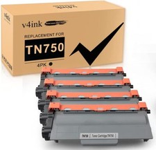 4 High Yield TN750 TN720 Black Toner Cartridge For Brother MFC-8710DW HL-5450DW