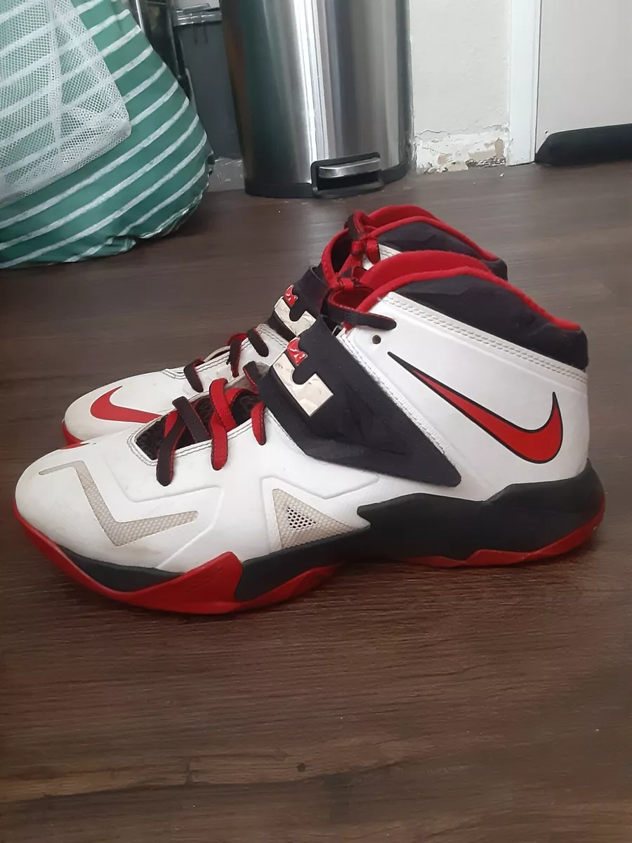 Nike Zoom Lebron Soldier VII 7 Red White Black" - Size 9