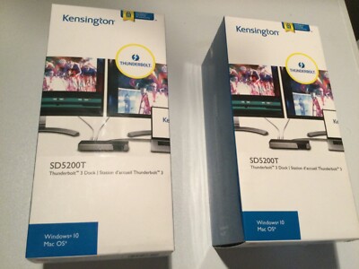 NEW-Lot of 2 -Kensington SD5200T Thunderbolt 3 Docking Station Brand New Sealed