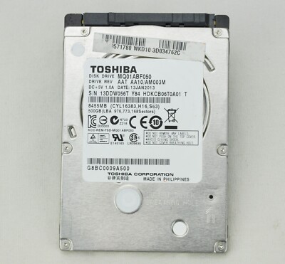 Toshiba MQ01ABF050 500GB 7mm SATA Hard Drive