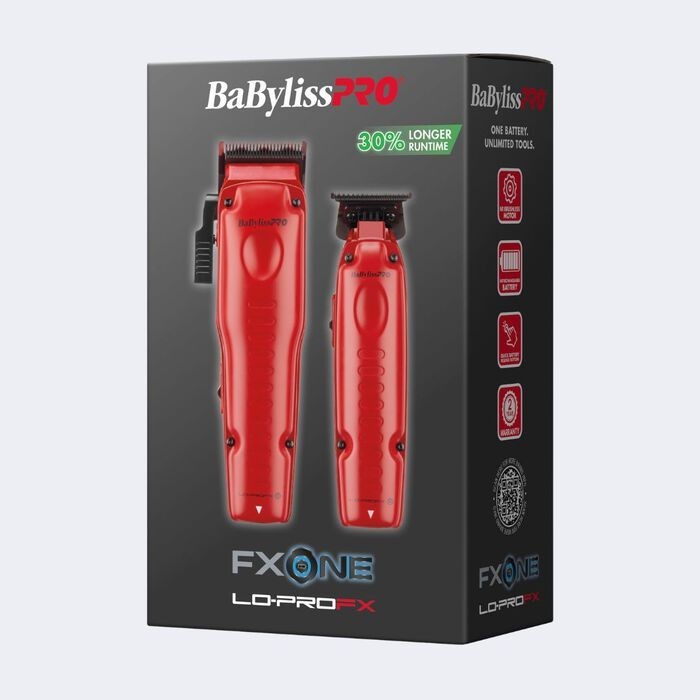 BaByliss Pro FXONE LO-PRO RED Clipper, Trimmer + Boost Battery