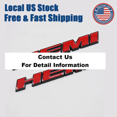 3D Fender Side Emblems Door Badge Black Red For Charger Challenger Hemi 2Pcs