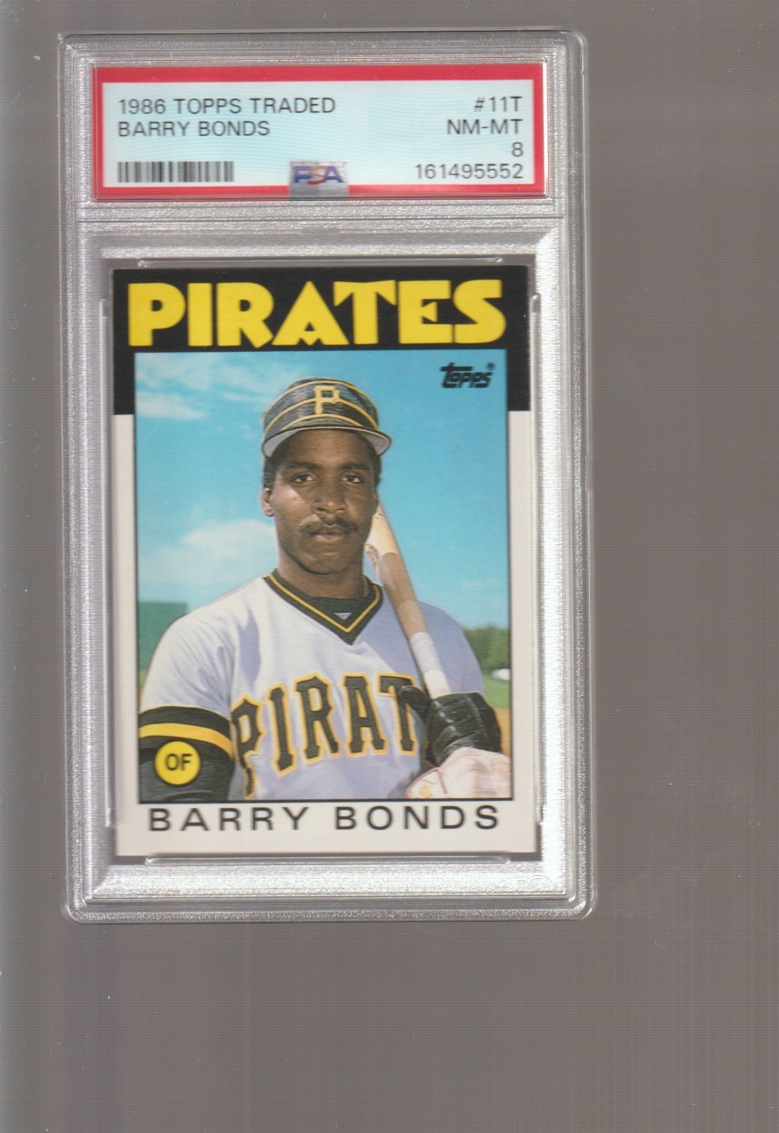 1986 Topps Traded Barry Bonds Rookie RC #11T Pirates PSA 8