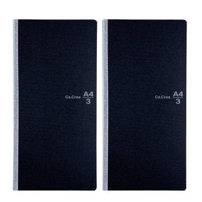 PLUS Notebook Memo Pad Graph 5mm Ca.Crea A4 x 1/3 NO-604GC Black 2 Pack 77-901 x