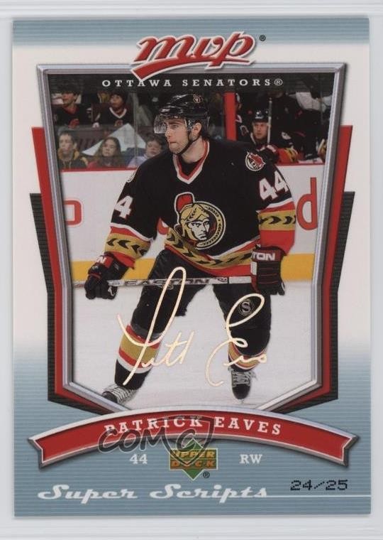 2007-08 Upper Deck MVP Super Scripts 24/25 Patrick Eaves #256 1sb3