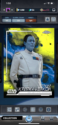 DIGITAL Star Wars Card Trader Chrome 24 Admiral Thrawn Aurebesh Yellow 235cc