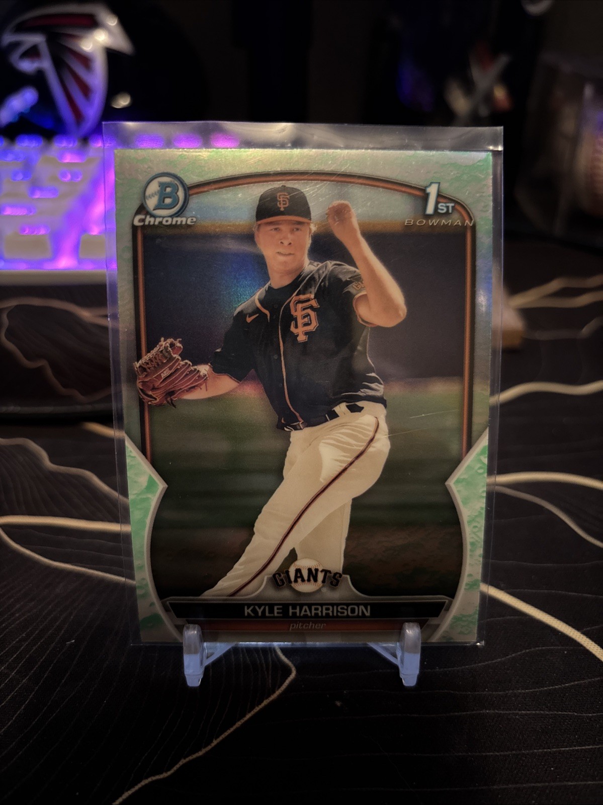 2023 Bowman - Chrome Prospects Kyle Harrison #BCP-93 Lunar Glow Refractor (RC)