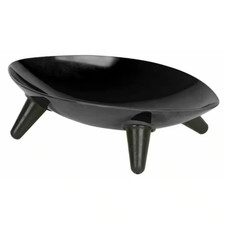 Melamine Couture Sculpture Single Dog Bowl in Black