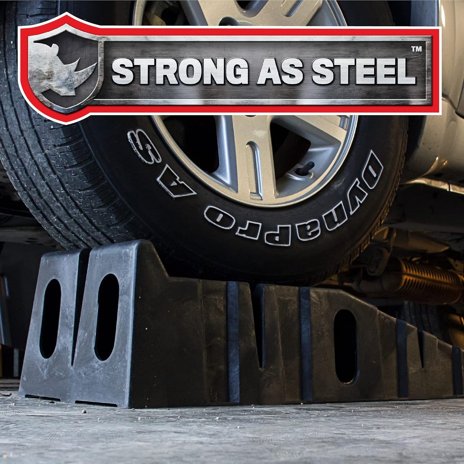 Heavy-Duty Vehicle Ramps - RhinoRamps with 17-Degree Incline for Easy Access