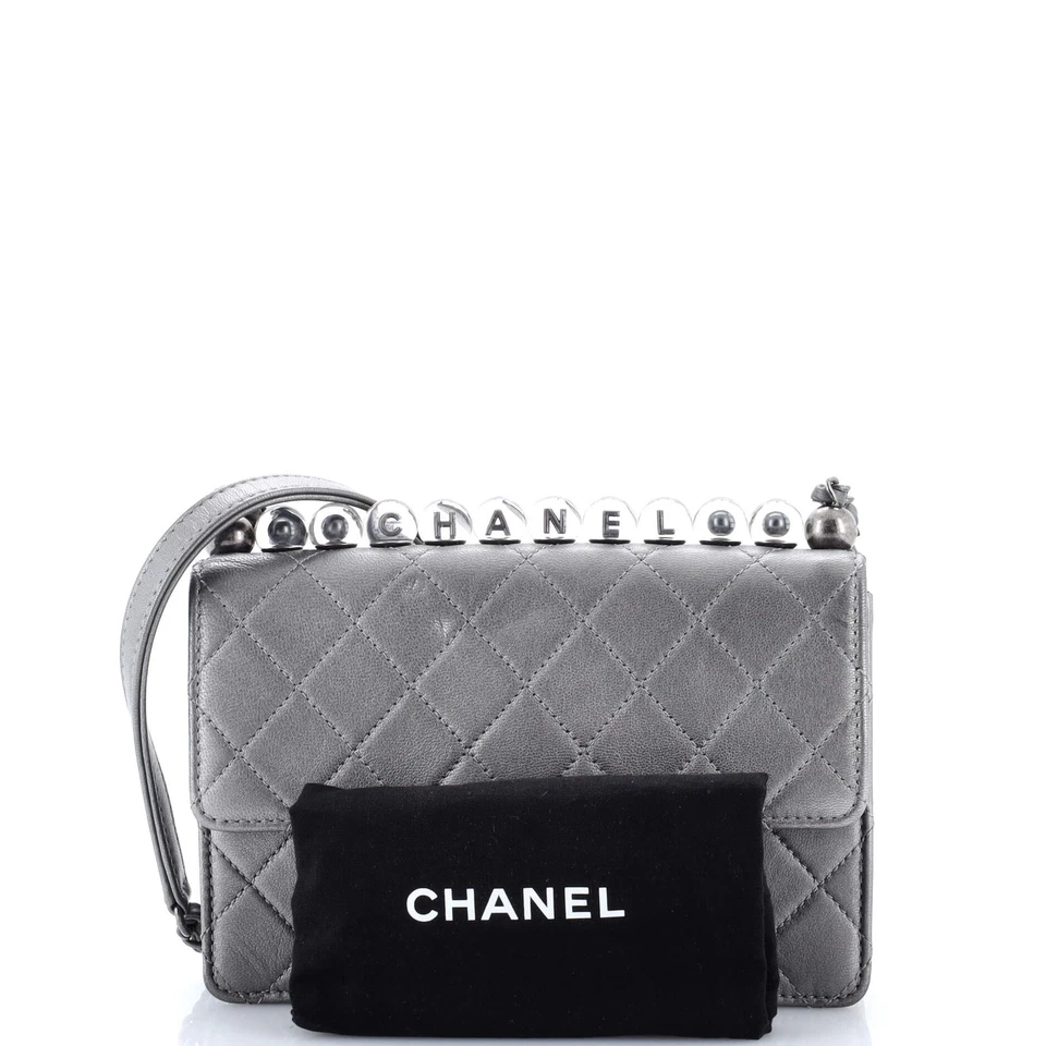 Chanel Chic Pearls Flap Bag Quilted Goatskin with Acrylic Beads Small - Image 2 of 4