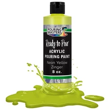 Pouring Masters Neon Yellow Zinger 8ozBottle Water-Based Acrylic Pouring Paint