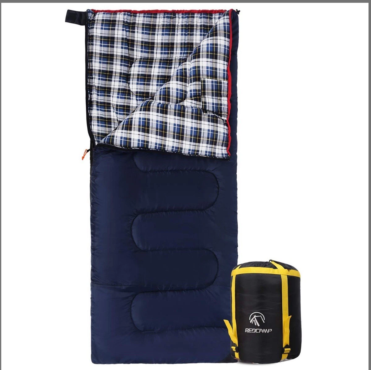 Outdoors Cotton Flannel Sleeping Bag For Camping Hiking Climbing 3 Seasons Blue