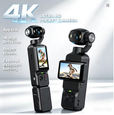 4K Handheld Gimbal Action Camera 180 Rotatable Anti-Shake Vlog Camera