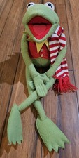 Vintage Muppets Kermit Frog Plush Eden Toys Jim Henson Scarf Stuffed Animal 1993