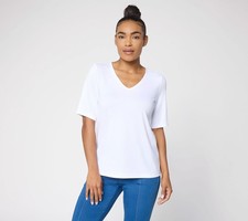 Susan Graver Essentials Butterknit V-Neck Top...