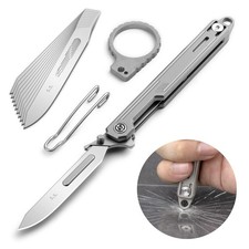 T022 Titanium Alloy Pocket Knife Folding scalpel knife With Glass Breaker Too...