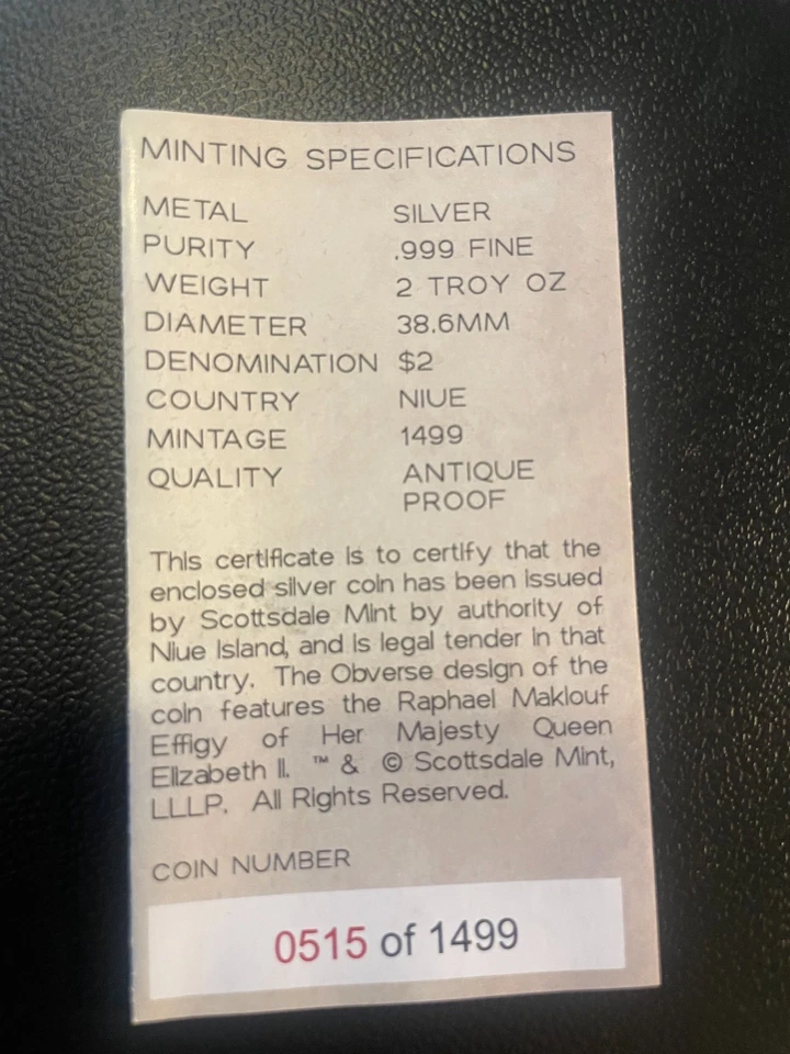 2017 2 oz .999 Silver Coin - The Death of Abel - Biblical Series - Image 2 of 3