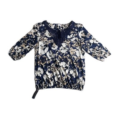 John Rocha Debenhams Ladies blue Cream floral hobo  top Size 18 NWT