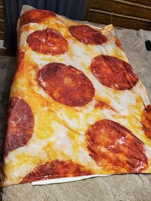 58 x 72 Pepperoni Pizza Throw Blanket Very Soft and Cozy Perfect Gift
