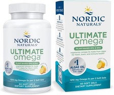 Nordic Naturals Plant Based Ultimate Omega, Lemon Flavor - 60 Vegetarian Soft