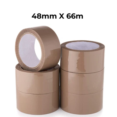 APEX BUSINESS SUPPLIES 48mm X 66m Brown Parcel Tape Strong Packing Tape Carton Sealing Tape Heavy Duty