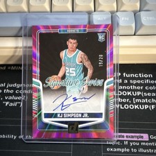 2024-25 Panini Donruss Signature Series KJ Simpson Jr. Rookie Auto /20 Hornets