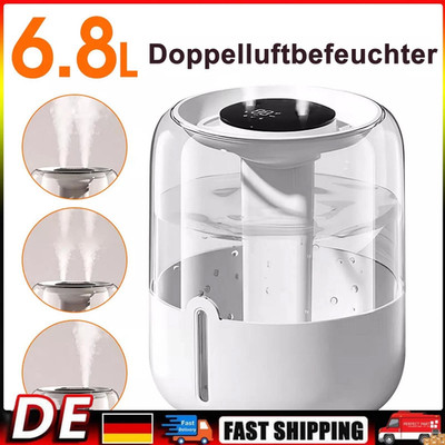 6,8L Ultraschall Luftbefeuchter Pflanzen Humidifier mit Feuchtigkeitsanzeige
