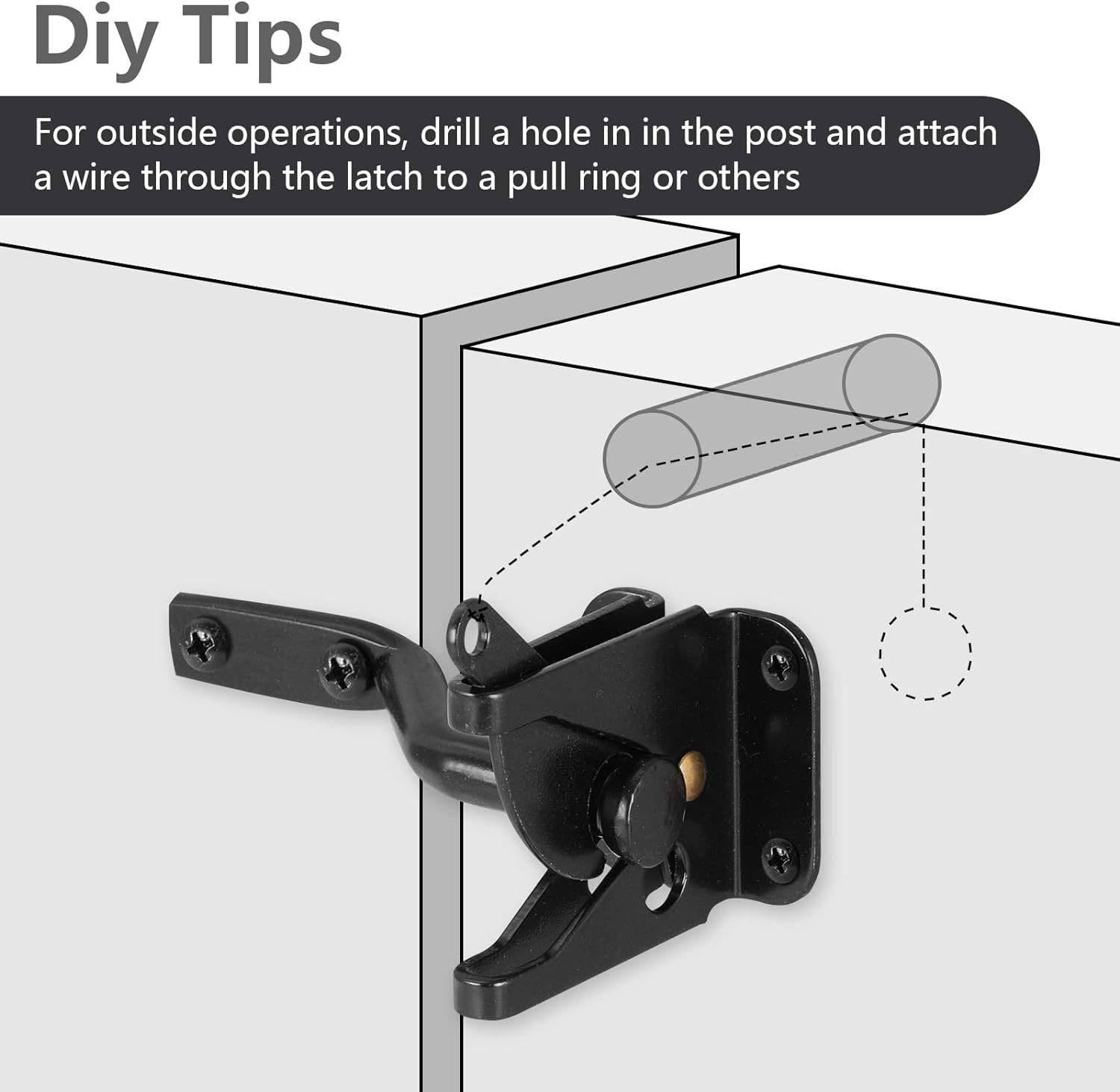 Gate Latch for Wooden Fence Gates, Self-Locking Gate Latches, Heavy Duty Wood Do