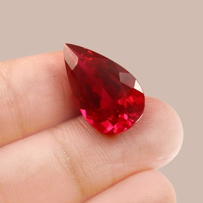 Mozambique Red Ruby 20.20 Ct Flawless Natural Pear Cut Gemstone Certified