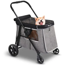 Medium Dog Stroller for Small to Large Dogs 4 Wheels Multi Pet Stroller for 4 Do