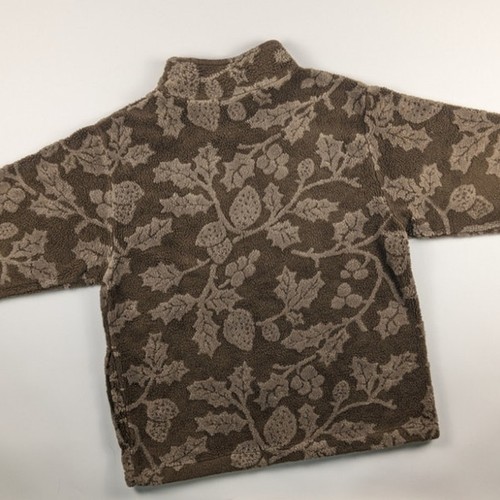 Vintage Fall Autumn Brown Nature Leaf Zip Up Fleece Jacket 90s Fits like XL - Picture 7 of 8