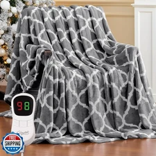 Homemate Heated Blanket Electric Throw - 50“x60“ Heating Blanket with 10 Fast