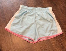 Athletic Works DriWorks Girls XL Blue Pink Mesh Lined Athletic Shorts