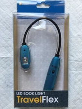 MIGHTY BRIGHT LED TRAVEL  FLEX CLIP ON BOOK LIGHT TURQUOISE NEW