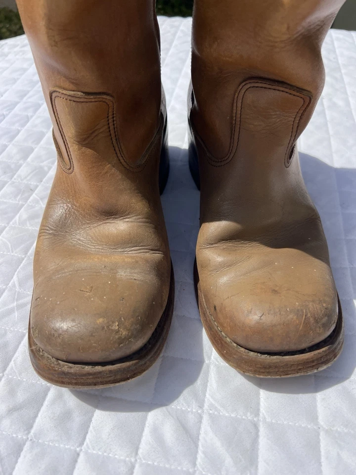 Vintage Early Cats Paw Heels Campus Pull On Boots Sz 8 D Leather Made In Korea - Image 4 of 4