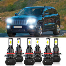 For Jeep Grand Cherokee 1999-2010 6x Bulbs Led Headlight Hilow Beam Fog Lights