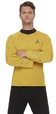 Star Trek Kirk Gold Commander Original Series Top Shirt Fancy Dress SiFi Costume