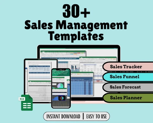 30+ Sales Management Excel Templates | Sales Tracker, Dashboard, Funnel deal from eBay