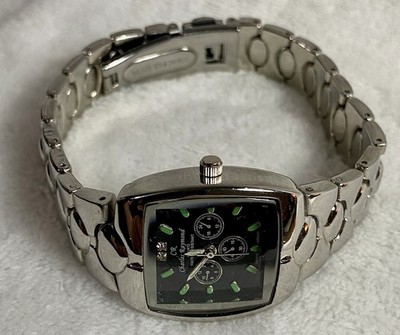 Women s Charles Raymond Quartz Watch with Square Dial In Silver Tone & Black