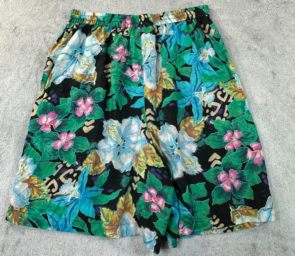 Pantalones Cortos Stunt 100% Seda Patchwork Floral Talla L Ligeros De Colección Foto 4 de 4