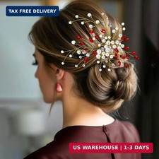 Pearl Wedding Hair Comb Rhinestone Hair Clips Bridal Head Piece Prom Hair Access