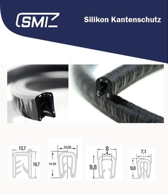 Silikon Profil Kantenschutz Kantenschutzprofil Blech schwarz Drahtklemmband SMI