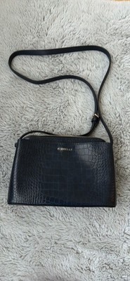 Fiorelli Croc-Embossed Crossbody Bag Black Gold Hardware Women's
