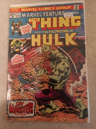 Marvel Feature #11 Key Issue - Vintage Gem! 1st Solo  Story! Hulk Vs The Thing!