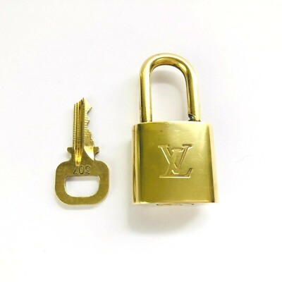 Louis Vuitton Cadena Padlock & Key Gold Tone Brass good No. & type Random